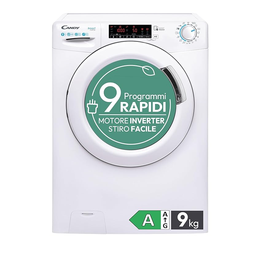 Candy Smart Lavatrice 9kg, Motore Inverter