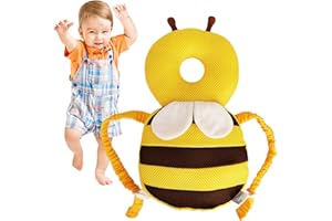 Head Protector for Baby Walking,Bee Shape Toddler Head Protection Backpack - Adjustable Baby Walking Learning Accessory for T