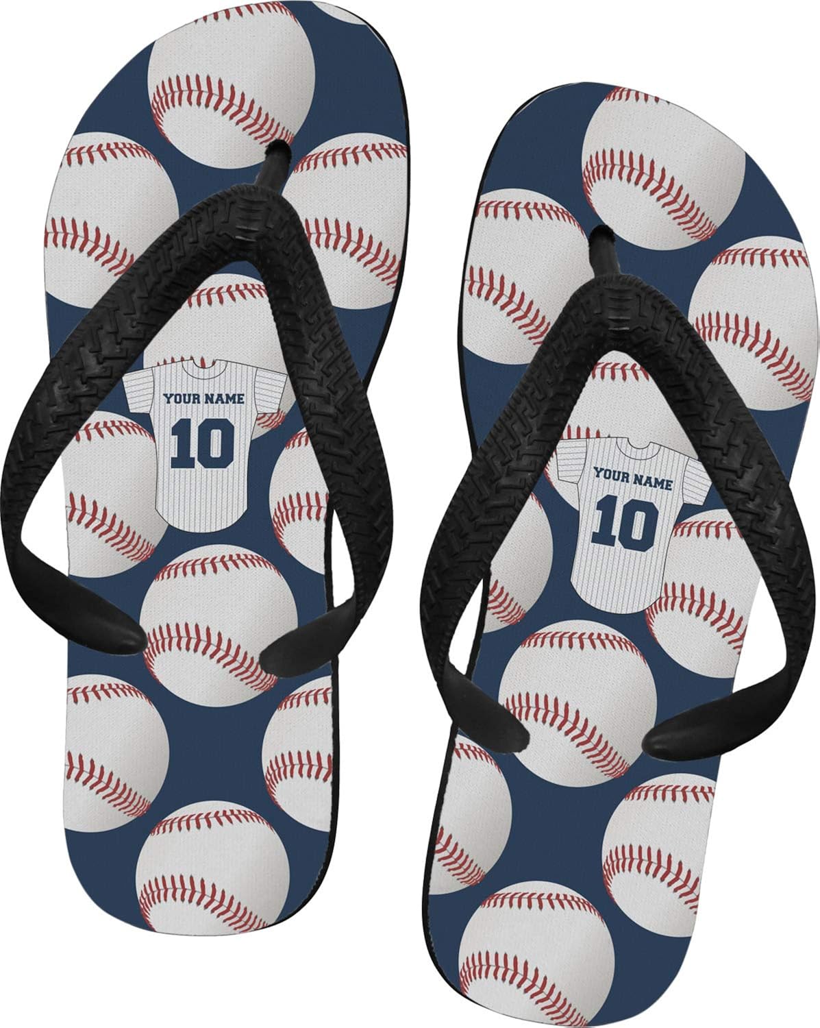 personalized baseball flip flops