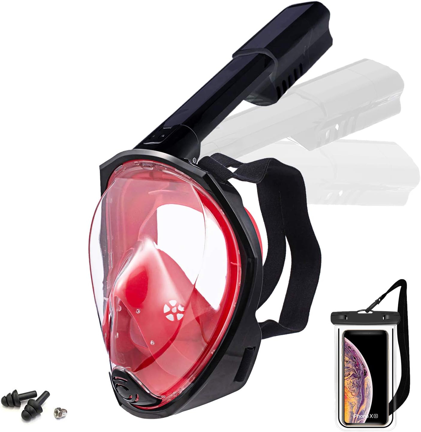 Foldable Full face Snorkeling mask with New Safety Breathing System, 180-degree Panoramic View, Waterproof and Anti-Fog, with Camera Stand, Universal Snorkeling mask : Sports & Outdoors