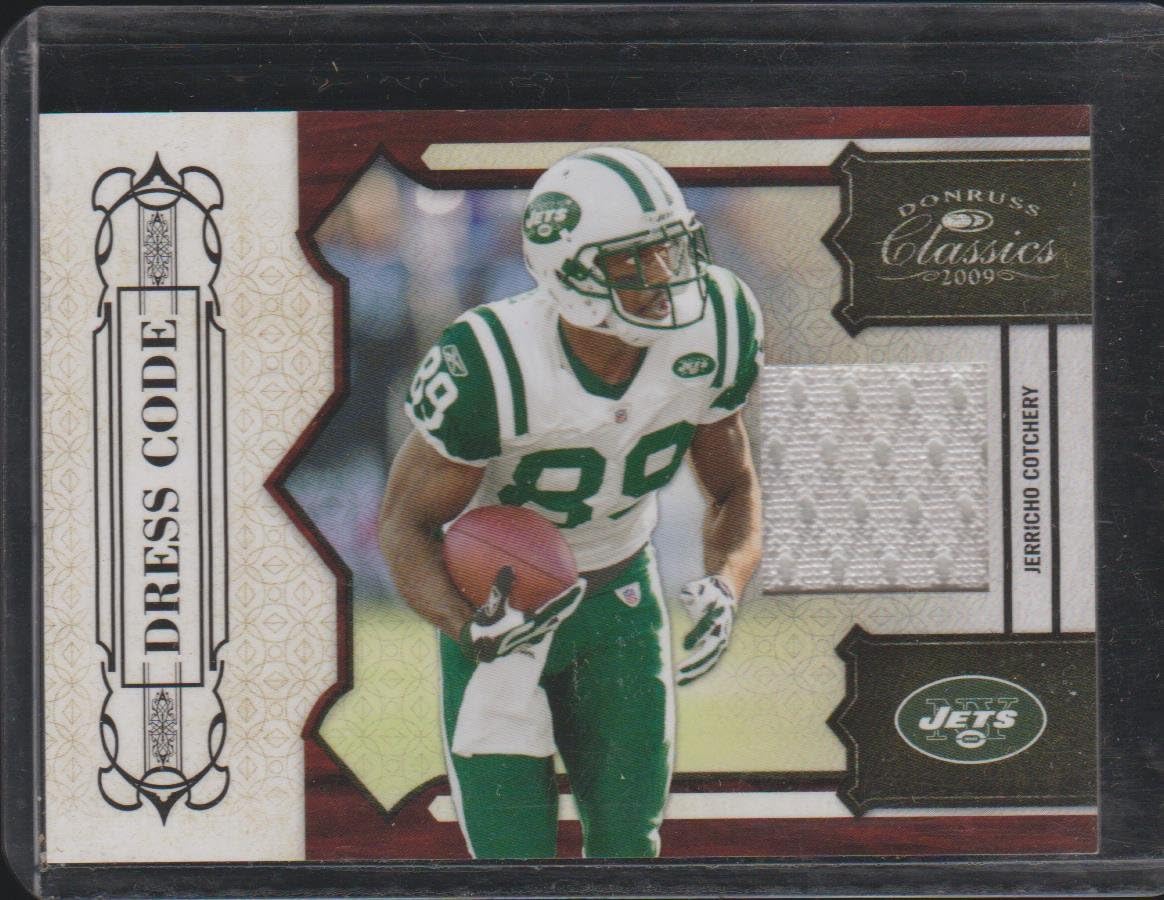 2009 Donruss Classics Jerricho Cotchery Jets 210/299 Game Used Jersey Football Card #8