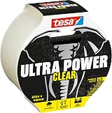 tesa Ultra Power Clear Super Duct Tape 20m x 48mm Transparent Weather Resistant