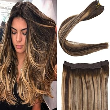 Amazon Com You Shine Hair Extension Double Weft Flip Human Hair