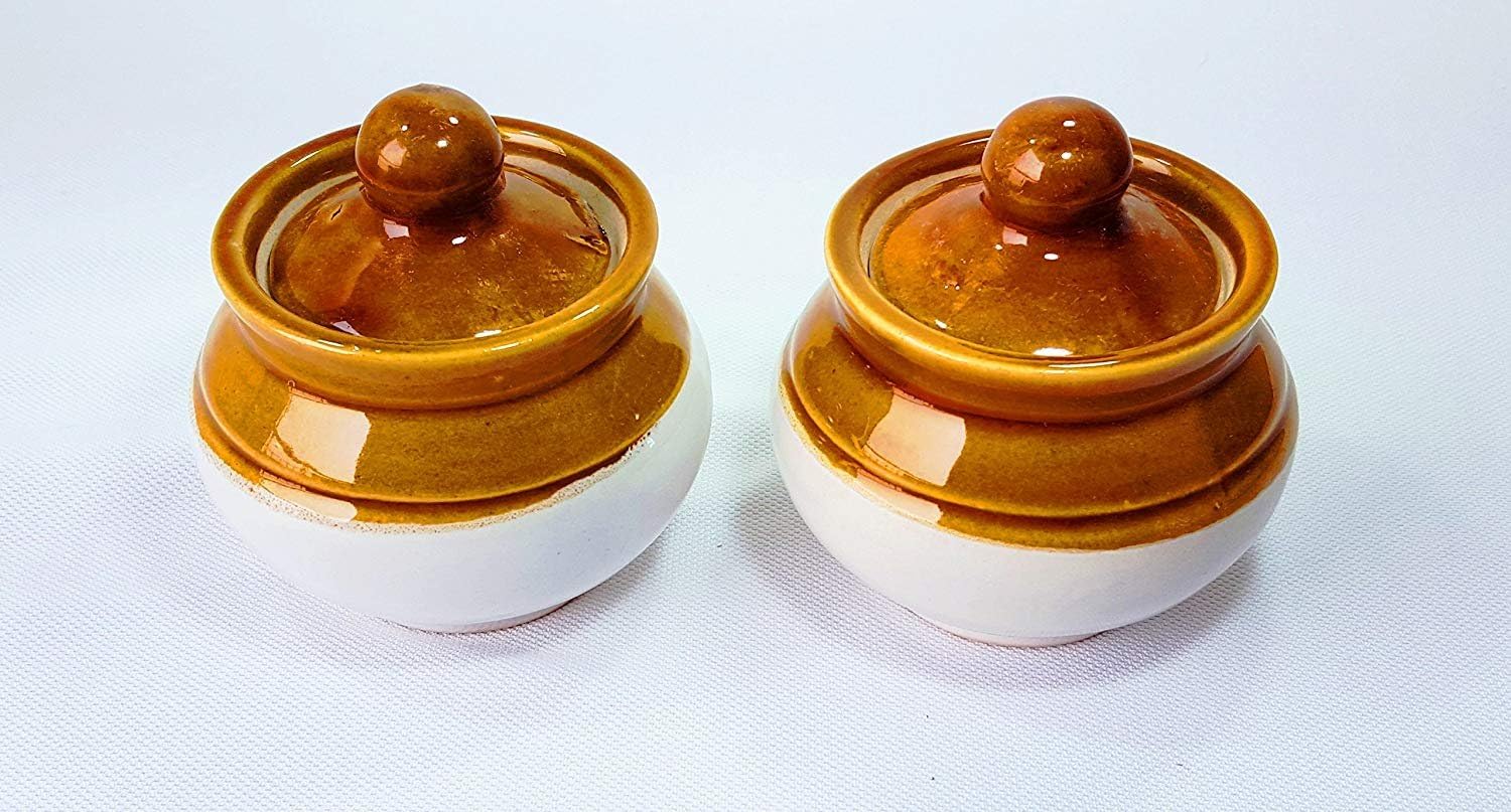 SHRIYAM CRAFT Ceramic Classic Pickle Stoneware Jar with Lid in Mustard