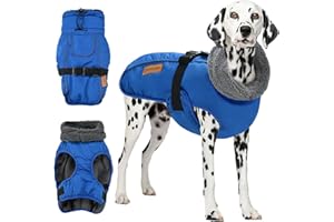 OaheLake Dog Winter Coat Jacket with Adjustable Buckle and Adjustable Back Leg Elastic, Dog Snowsuit Winter Jackets, Weather Resistant Puffer Jacket Vest Clothes for Winter Small Medium Large Dogs
