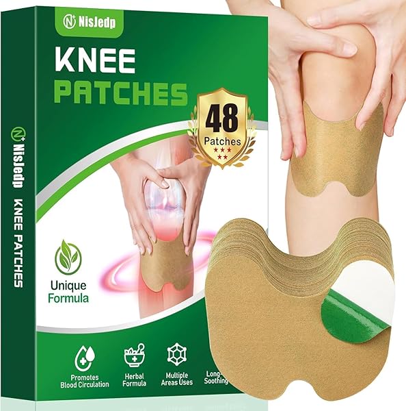 NISJEDP PAIN RELIEF PATCHES,48 PCS KNEE PAIN RELIEF, WORMWOOD RELIEVING 12 HOUR LONG LASTING RELIEF OF JOINT PAINS FOR KNEE, BACK, NECK, SHOULDER PAIN