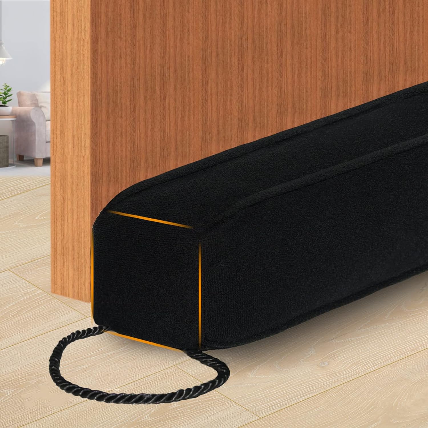 Draft Stoppers - Home Weighted Door Draft Stopper 32 Inch, Weather Stripping Noise Blocker Window Breeze Blocker Door Sweeps - Improved Rectangle Door Draft Blocker with Hook Loops, More Fits 0 to 3