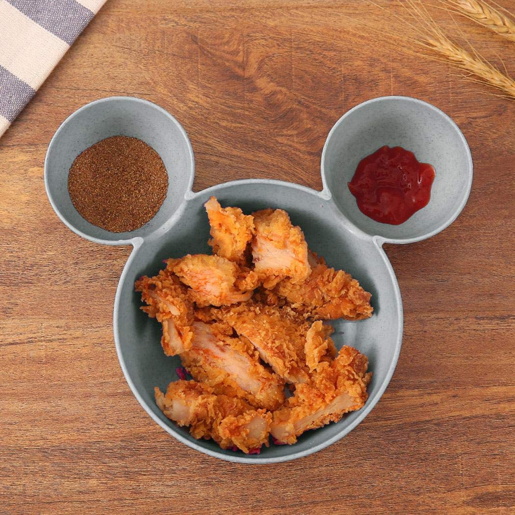 iuyem Kinder Nette Schüssel Sub Grid Geschirr Obstteller Cartoon Baby Boxen Pastaschüsseln