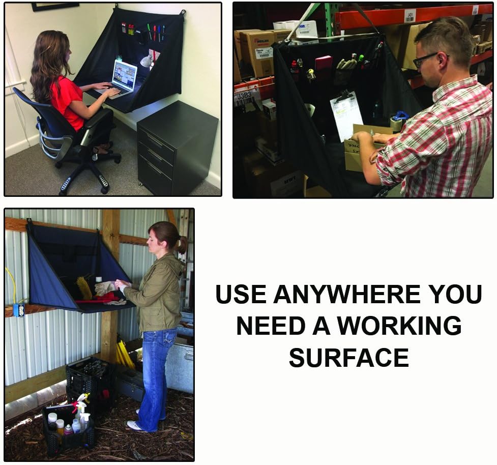 Plan Station Mini Portable Standing Desk, Workbench, Work Station, Storage for Jobsite, Garage, Office, Shop, Hanging Work Surface, Black (WS3700): Office Products