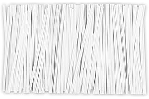 2000 PCS Twist Ties, Bendable Bread Ties for Candy Cookie Bags, White Kraft Paper (5.9 Inch)