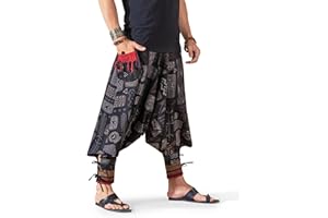 THE VESHTI COMPANY Festival Clothes Tribal Hippie Elephant Pajama Parachute Boho Summer Clothes Yoga Harem Pants for Men