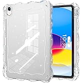 SPIUST for iPad (A16) 11th Generation 11 Inch 2025,10th Generation 10.9 Inch 2022 Case,Wave Edge Durable TPU+Back Hard PC Shockproof with Transparent Back,Clear Bling