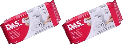 DAS White 500 g Air Hardening Modelling Clay 2 Pack Non Bake Ready to Use