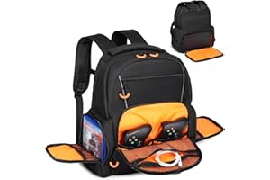 BISKLNDN Carry Backpack Compatible with Xbox Series X/S Console, Travel Carrying Case with 2 Separate Large Storage for Controllers, Portable Hard Disk, Headset and Other Accessories