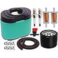 HOODELL 792105 Air Filter 696854 Oil Filter Kit Compatible with Briggs and Stratton 407777 445877 Engine John Deere D170 Z425 Lawn Mower, Replace MIU11515 Air Filter