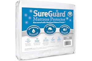 SUREGUARD MATTRESS PROTECTORS SureGuard Twin Size Mattress Protector - 100% Waterproof, Hypoallergenic - Premium Fitted Cotton Terry Cover White