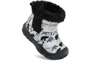 SCURTAIN Baby Boy Girl Winter Shoes Warm Slip On Snow Boots Infant Comfortable Water Resistance Indoor Outdoor Shoes for First Walkers Lightweight Toddler Fur Slippers