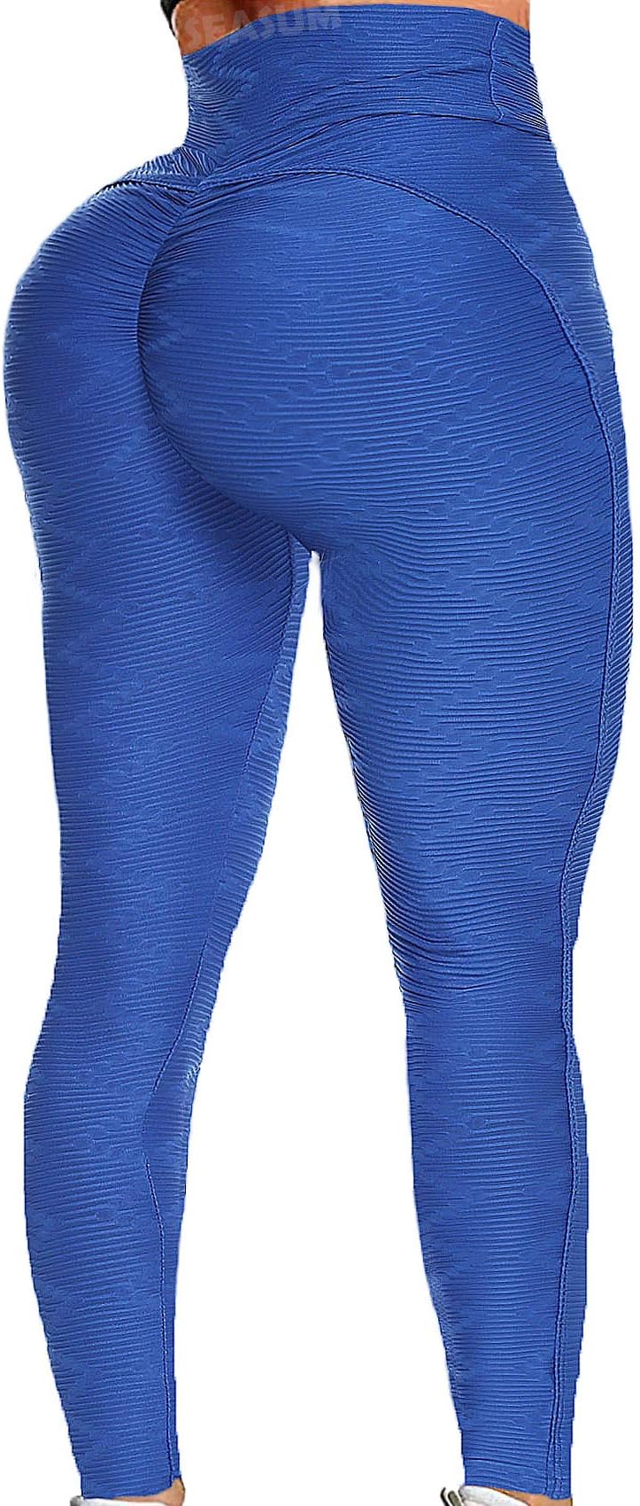 Women's High Waist Yoga Pants Scrunched Booty Leggings Workout Running Butt Enhance Textured Tights