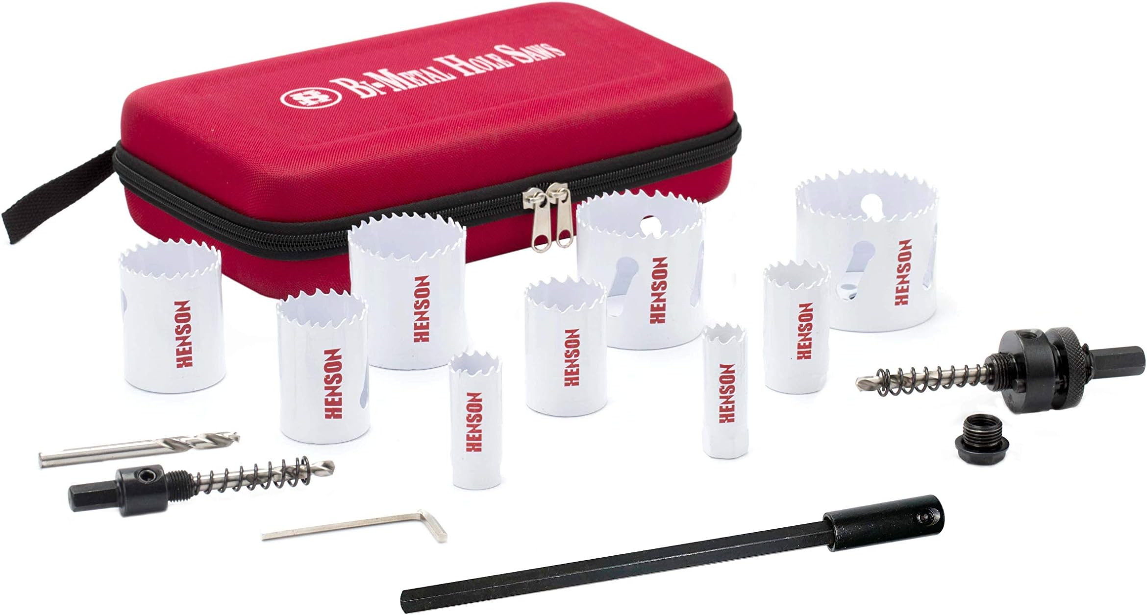 Bi-Metal Hole Saw Kit, 16-Piece General Purpose, Increased Cutting Depth Ideal for Wood, Metal, PVC, Aluminum, Steel Tubes, Stainless Steel Sheet by Henson