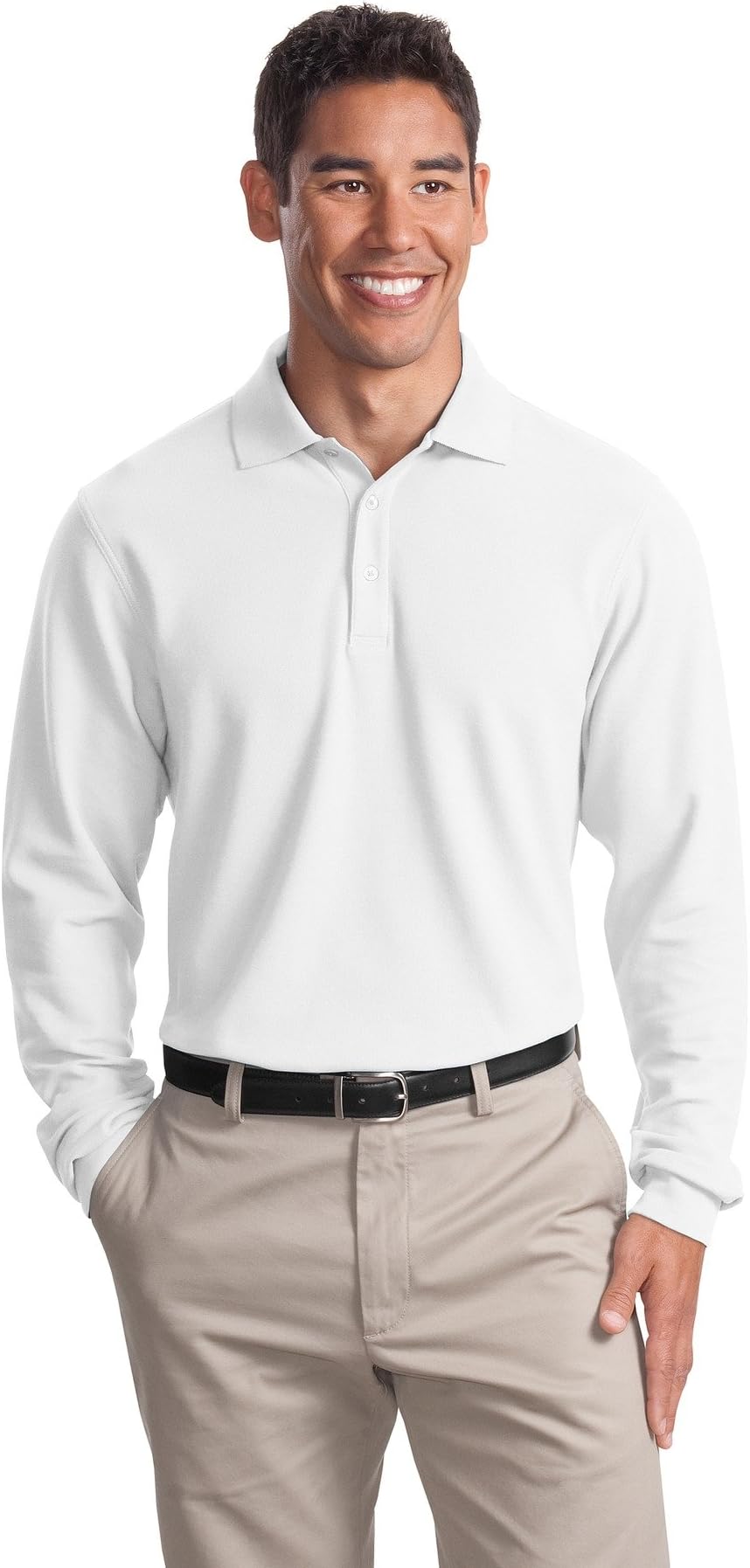 Port Authority Men's Long Sleeve EZCotton Pique Polo
