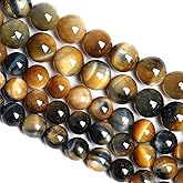 10mm 38PCS Natural Stone Dreamlike Blue Tiger Eye Beads for Jewelry Making DIY Bracelet
