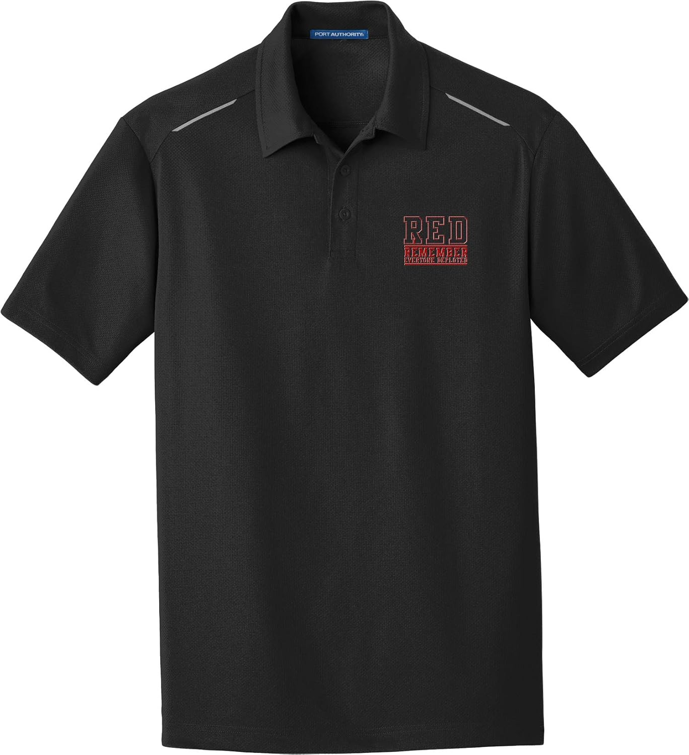 Remember Everyone Deployed RED Friday Embroidered Golf Polo at Amazon Menâs Clothing store