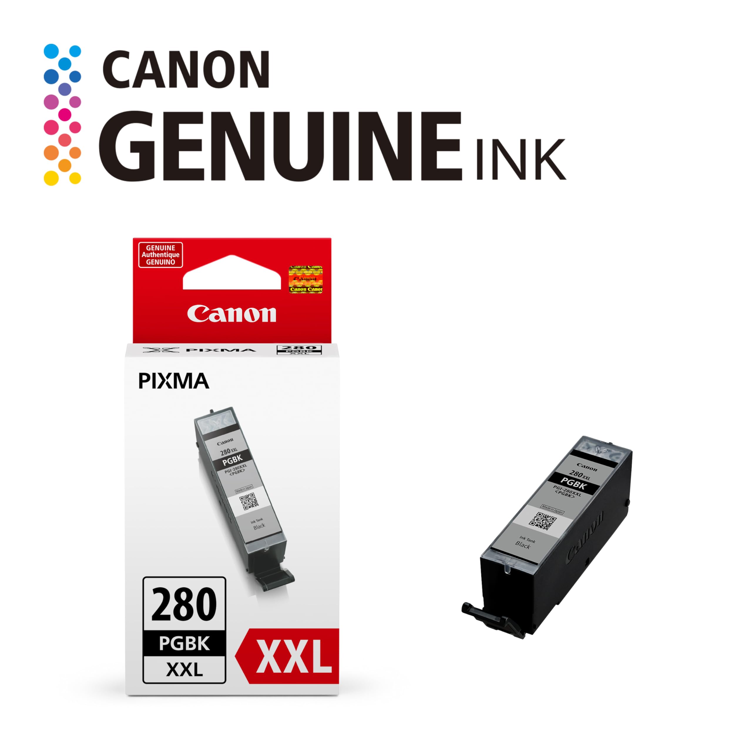 Canon PGI-280XXL Genuine Pigment Black Ink Tank, Compatible with TR8520, TS9120,TS8120, TS6120, TS9521C/a, TS9520/a, TS8220, TS6220, TS8320, TS6320, TS702/a, and TR8620/a Series Printers