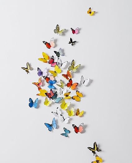 Jaamso Royals 3D Butterflies Wall Sticker (Vinyl, 32 cm x 24 cm x 0.5 cm, JR H1-002)