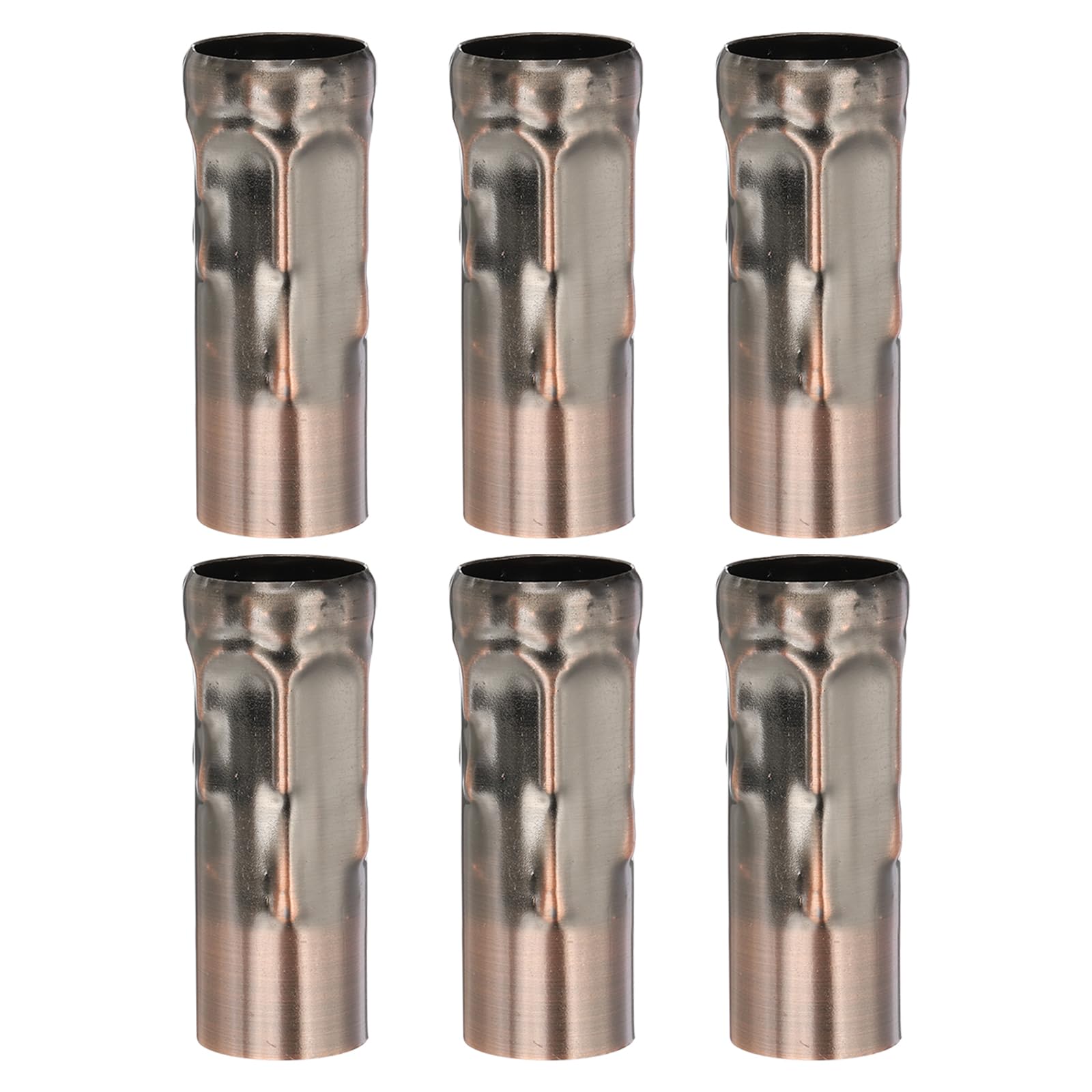 PATIKIL 2.4" Tall Candle Covers Sleeves, 6 Pcs Metal E14 Chandelier Socket Sleeves with Dripping Candelabra Base Accessories Bulb Light Base Holder for Lighting Lamps DIY, Red Bronze