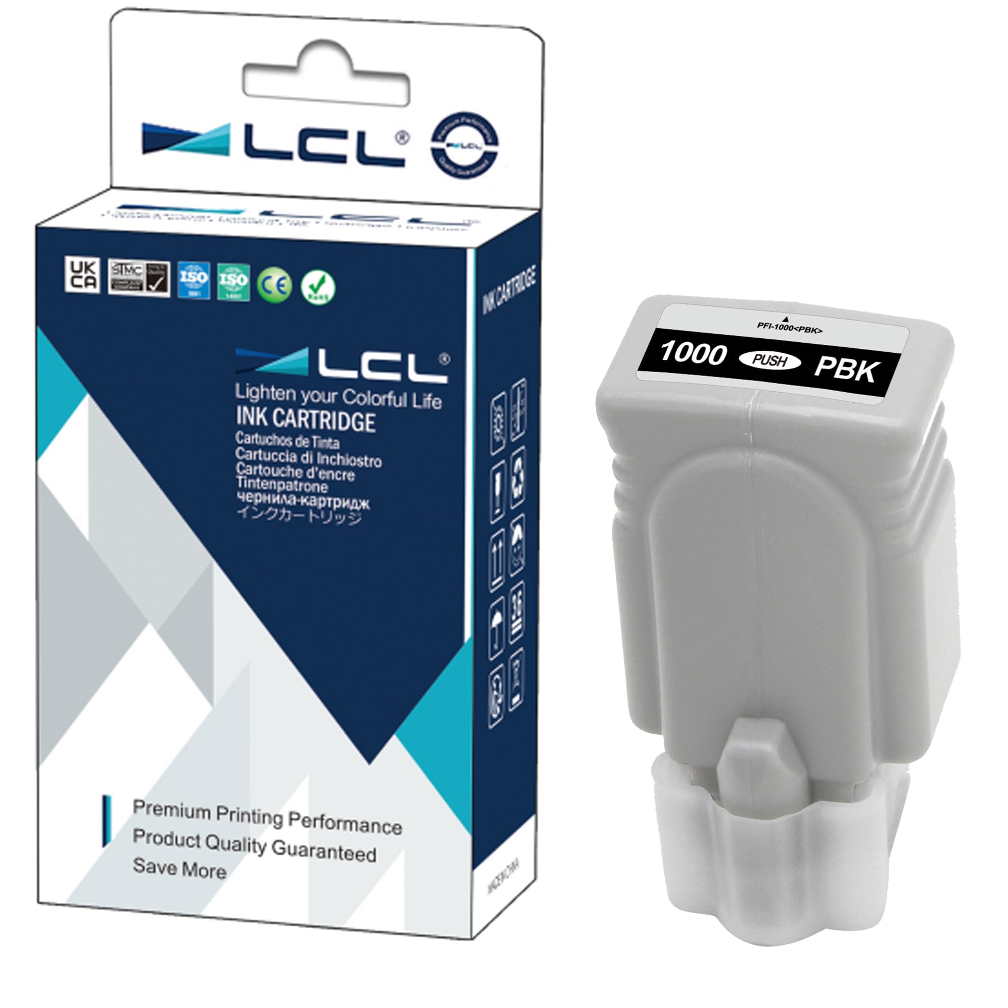 LCL Compatible Ink Cartridge PFI-1000 PBK PFI-1000PBK 0546C001 (1PK Pack Photo Black) Replacement for Canon imagePROGRAF PRO-1000