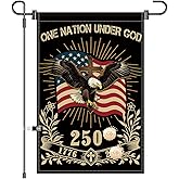 12X18INCH 250th Anniversary USA 1776-2026,Eagle Cross Design One Nation Under God Garden Flag Patriotic Signs Hanging Decor Outdoor Yard Decor (L)