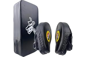 TLBTEK Taekwondo Kick Shield - Muay Thai MMA Karate Kickboxing Training Pads - Curved Leather Strike Shield
