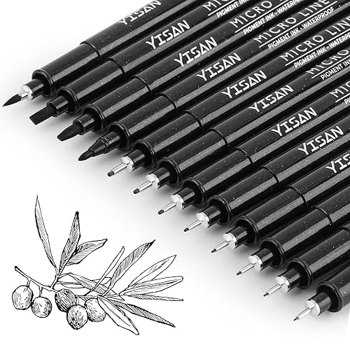 YISAN Drawing Art Pens,Micro Fineliner Pens,Fine Tip Manga Markers