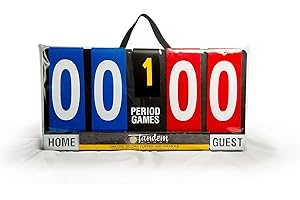 Tandem Sport Deluxe Score Keeper with Handle - Score Flipper for Volleyball, Basketball, Baseball & Football - Portable Tabletop Scorekeeper with Period Indicator