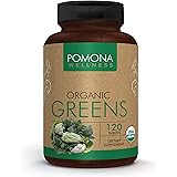 POMONA WELLNESS Organic Greens Superfood Supplement, Full of Vitamins & Minerals, Fruits & Vegetables Vitamin, Gluten-free, N