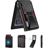 Zitahli Slim Wallet for Men, Pop Up Metal Wallet with Money Clip & ID Window, RFID Blocking Credit Card Holder, Bifold Card Wallet Holds Up to 9 Cards Plus 8-10 Bills, Gifts for Men