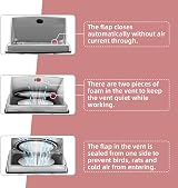 WeCooper 100mm 4in Stainless Steel Vent Cover with Backdraft Shutter view 3