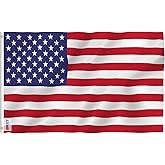 Anley Fly Breeze 4x6 Foot American National Polyester Flag - Vivid Color and Fade proof - Canvas Header and Double Stitched - US National Flags with Brass Grommets 4 X 6 Ft