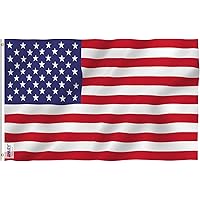 Anley Fly Breeze 3x5 Foot American US Flag - Vivid Color and UV Fade Resistant - Canvas Header and Double Stitched - USA…