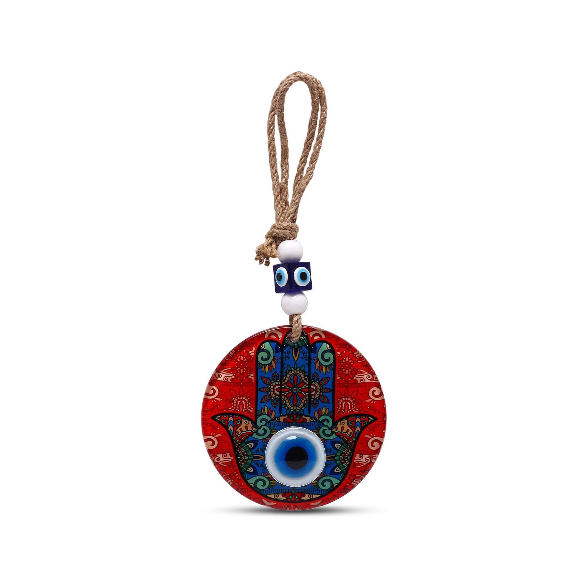 MYSTIC JEWELS - Hamsa of Fatima Hand in Glass with Turkish Eye for Good Luck at Home (Model 3) — image 1