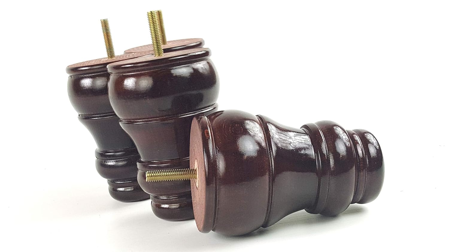 STOOLS M10 4x WOODEN BUN FEET REPLACEMENT FURNITURE LEGS FOR SOFA 10mm
