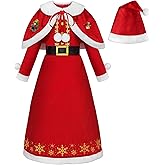 ReliBeauty Mrs Santa Claus Costume for Kids Girls for Christmas