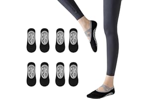 4 Pairs Yoga Socks for WomenNon,Slip Pilates Socks with Silicone Grip - for Yoga, Barre, Workout & Hospital