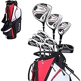 Aspire XD1 Men’s 14-Piece Golf Set – 460cc Titanium Driver, Wood, Hybrid, 6-PW Irons, Putter, Stand Bag, 3 Headcovers and Cover