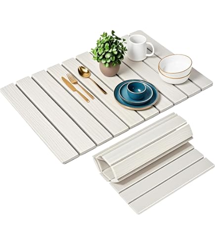 Tapis Absorbant Vaisselle Tapis En Pierre U00e0 Su00e9chage Rapide Pour Comptoir De Cuisine, Fabriquu00e9 En Terre De Diatomu00e9e, Placez Egouttoir Vaisselle Blanc