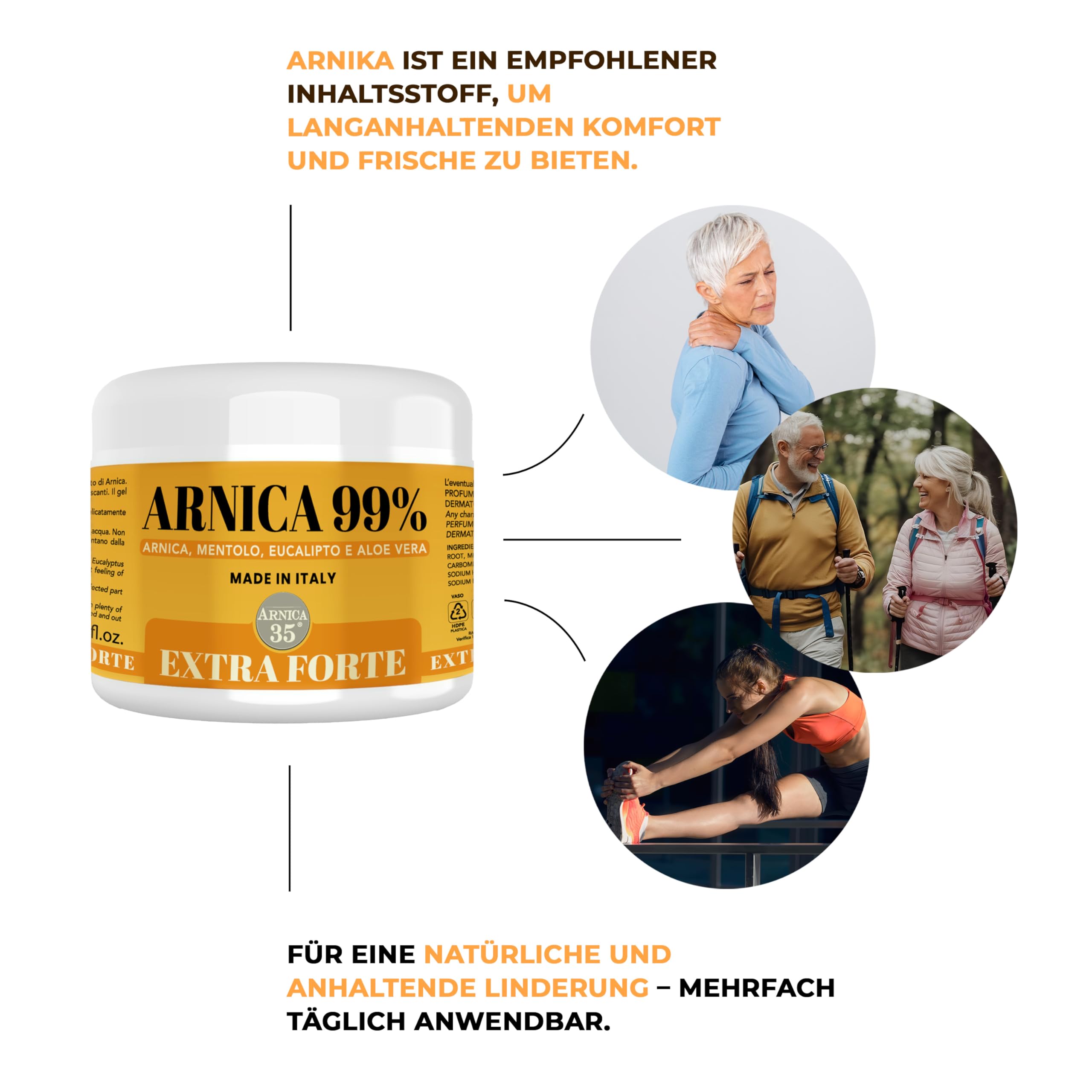 Arnica 35 - Arnika Gel 99% Extra Stark, Muskel und Gelenkmassagen, 500 ml 6
