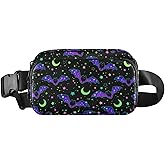 Fashion Waist Pack Crossbody Bags for Women Men with Adjustable Strap, Magic Galaxy Bat Mini Chest Bag Belt Bag for Run Travel Outdoor Cycling Hiking Skulls 219