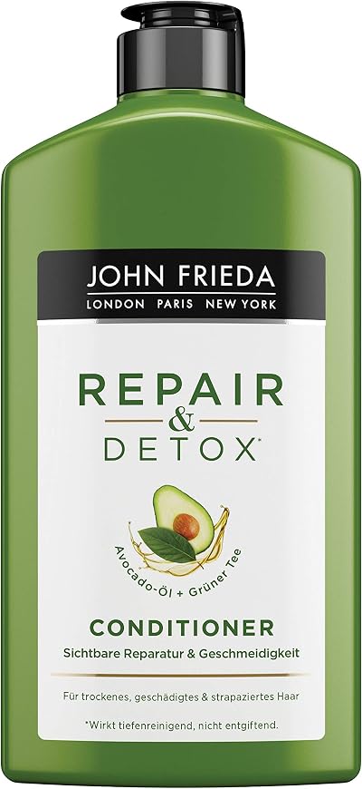 John Frieda Repair & Detox Conditioner Avocado Oil Green Tea Damaged Hair 2x