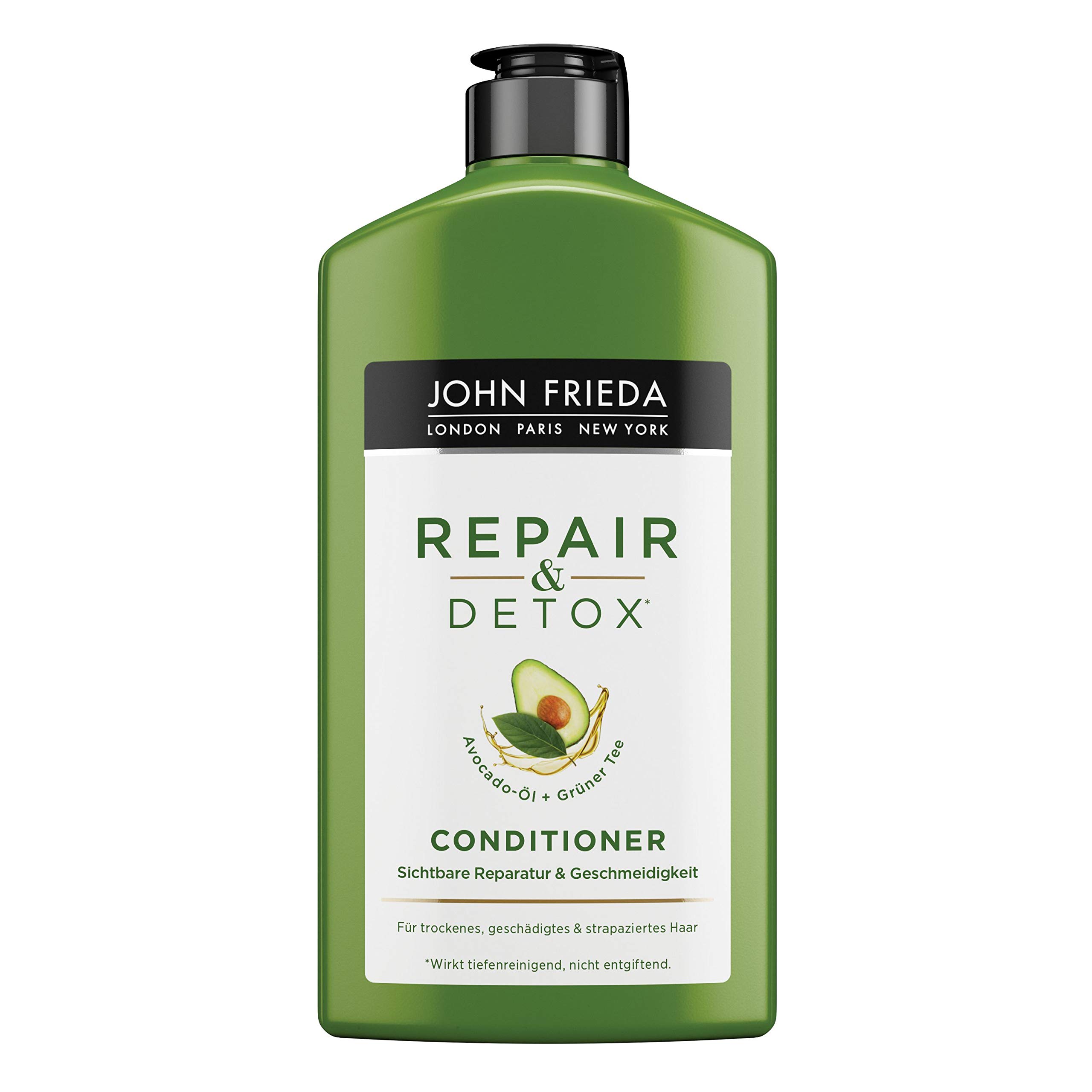 John Frieda Repair & Detox Conditioner with Avocado Oil & Green Tea for Damaged Hair Pack of 2 (2 x 250 ml)
