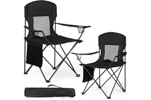 WEIDIORME 2 Pack Lightweight Camping Chairs, 300LBS Heavy-Duty Portable Folding Chairs with Carry Bag, Compact Design for Camping, Beach, Picnics, and Outdoor Event